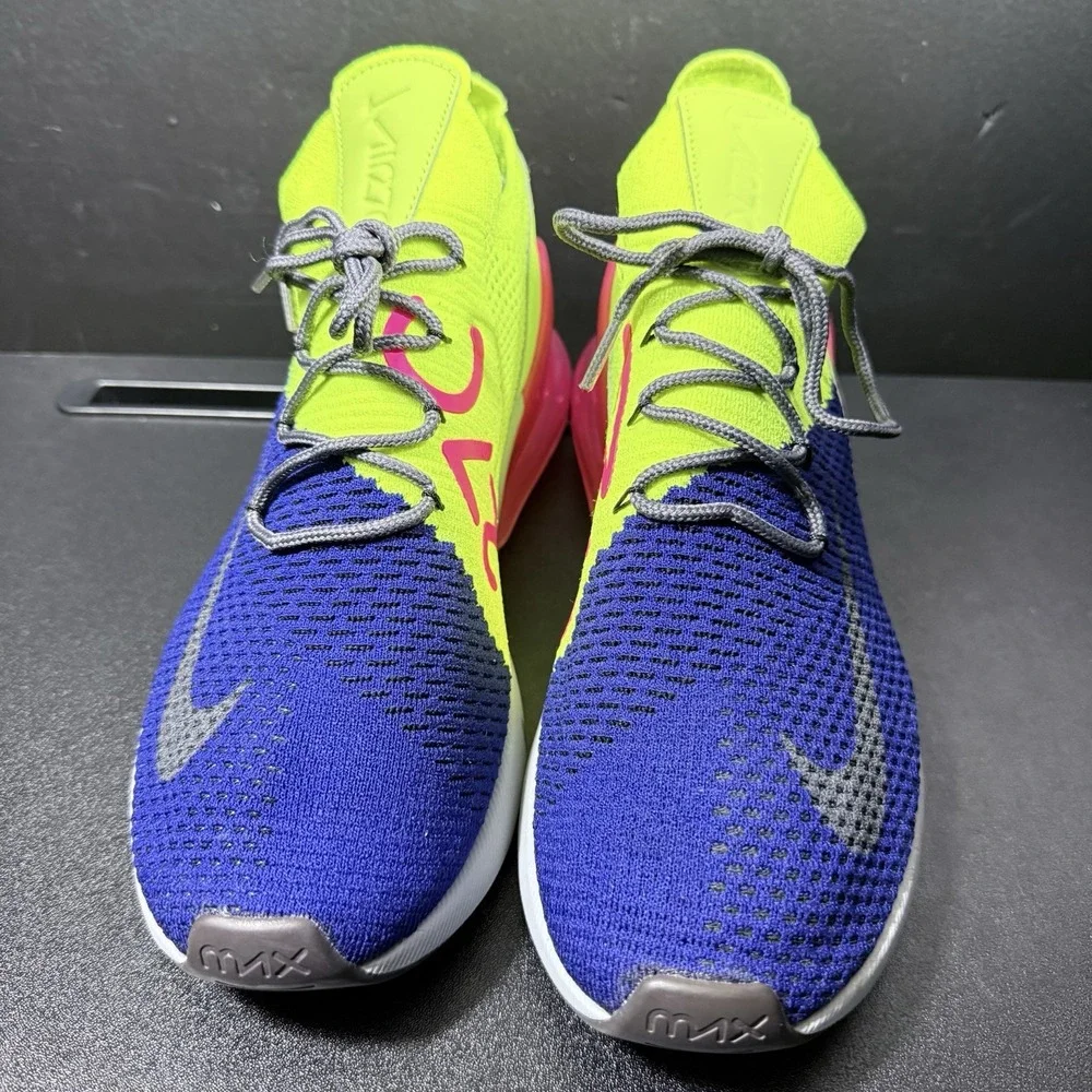 Nike Air Max 270 Flyknit Shoes Purple Volt Pink Mens Size 10 Shoe AO1023-501‎ - Picture 6 of 16